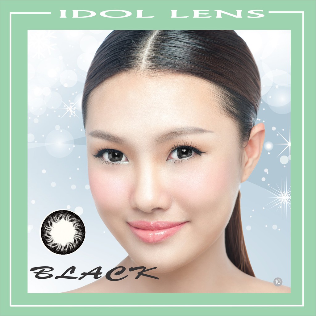 Kính áp tròng/ Lens mắt cận màu ĐEN MaxiColor Hàn Quốc, hạn sử dụng 6 tháng ( 2 miếng)