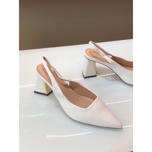 Giày slingback Malena mũi nhọn dáng đế xéo cao 7cm