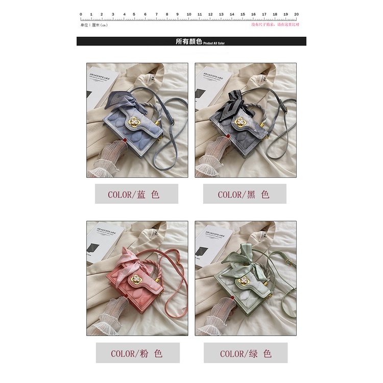 Túi đeo chéo JASMIN NOIR có khóa in họa tiết hoa thời trang cho nữ