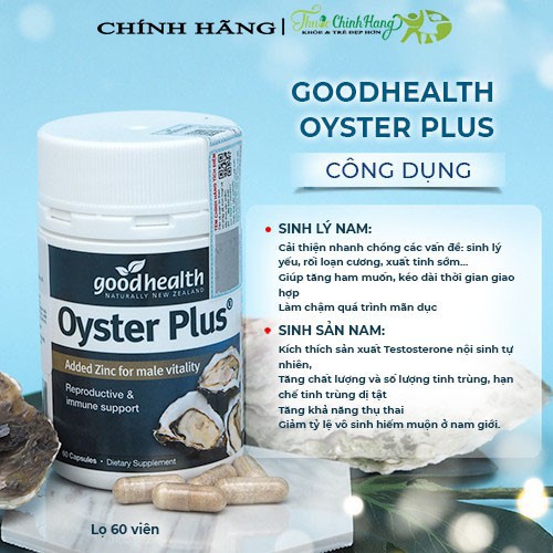 [COMBO 2HỘP]Tinh chất hàu tươi Oyster Plus Good Health tăng cường sinh lý nam giới [HÀU LÙN](30 - 60 viên/lọ)