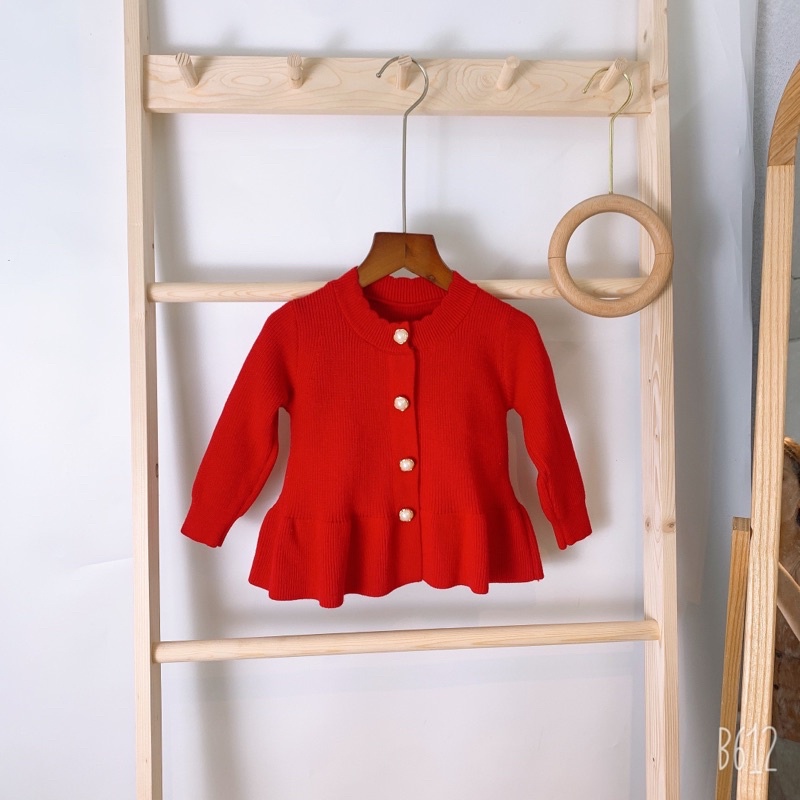 Áo khoác len bé gái thu đông 2021,  cho bé gái từ 1-6 tuổi (9-20kg) Hapykids AV08