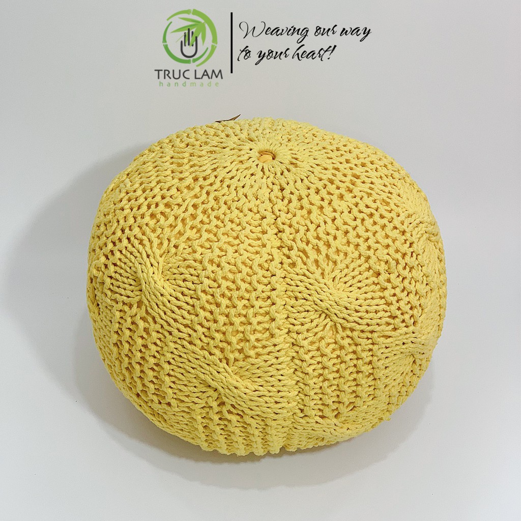 Đệm Lười Nhồi Hạt Xốp Vỏ Đan Len Móc Thủ Công (A) – Trúc Lâm Handmade