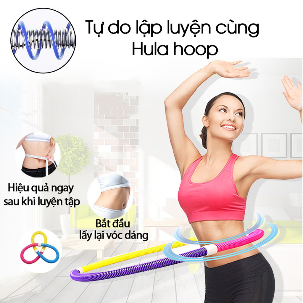 Vòng Lắc Eo Hula Hoop Veidoorn, Vòng Lắc Eo Thông Minh, Giảm Mỡ Bụng, Vòng Lắc Eo Lò Xo