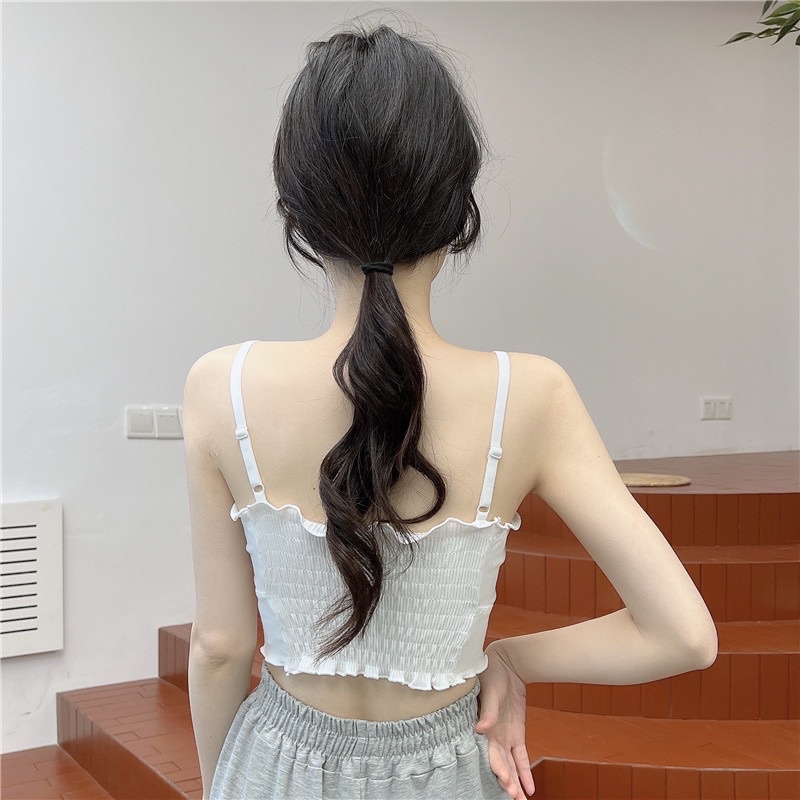 Áo Bra Nữ 2 Dây Cotton Dáng Lửng Có Đệm Ngực Trend Mới 262