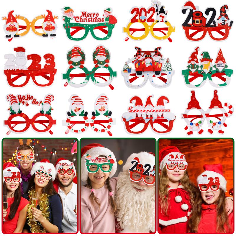Mắt Kính Trang Trí Năm Mới 2023 Hình Ông Già Noel