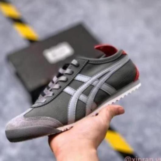 [Cửa hàng nhà máy] Chính hãng 100% Asics nguyên bản Onitsuka Tiger Da cừu Giày xám Casual Giày thể thao