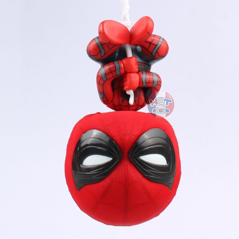 Mô hình Spider Man Chibi đu tơ nhện đầu lắc lư