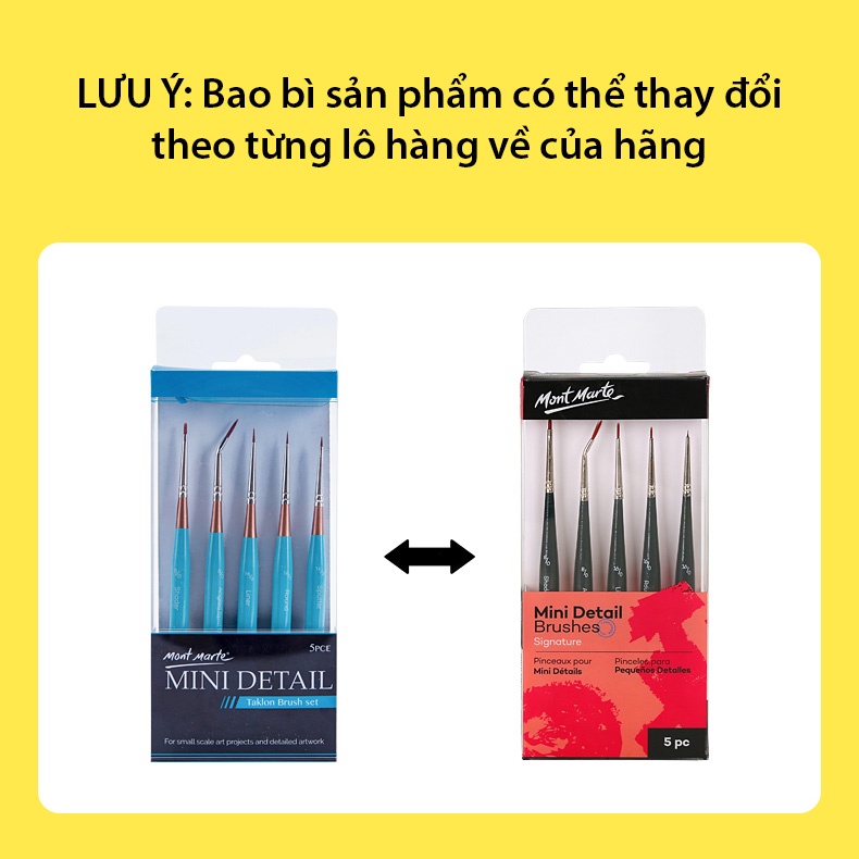 Bộ 5 Cọ Mini Detail Mont Marte - Mini Detail Brushes Signature 5pc - BMHS0033