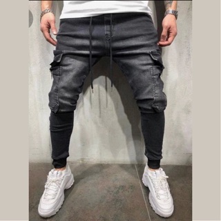 Quần jean nam cạp chun , dòng jeans co dãn mềm , dáng trên thụng dưới ôm chân , Jogger jeans nam từ n4mstore