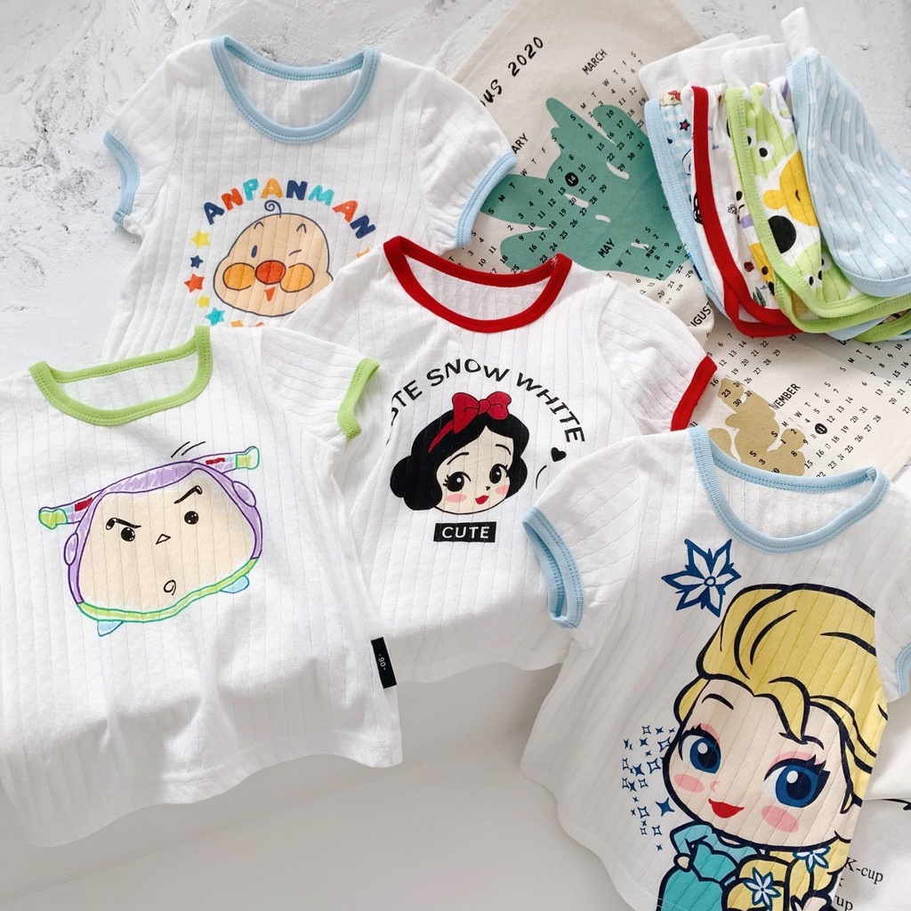 Set Đồ Ngủ Áo Thun Tay Ngắn &amp; Quần Short Cho Bé Gái