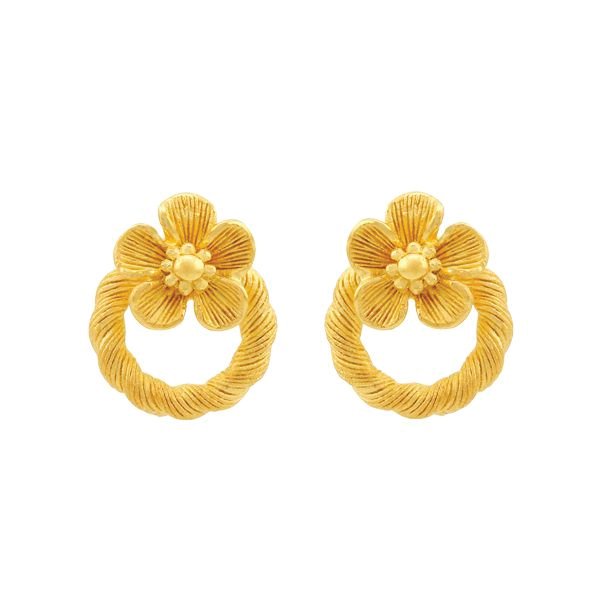 PRIMA Bông Tai Vàng 24K - BST Viviane - Hoa Mai nhỏ May mắn - 111E3277