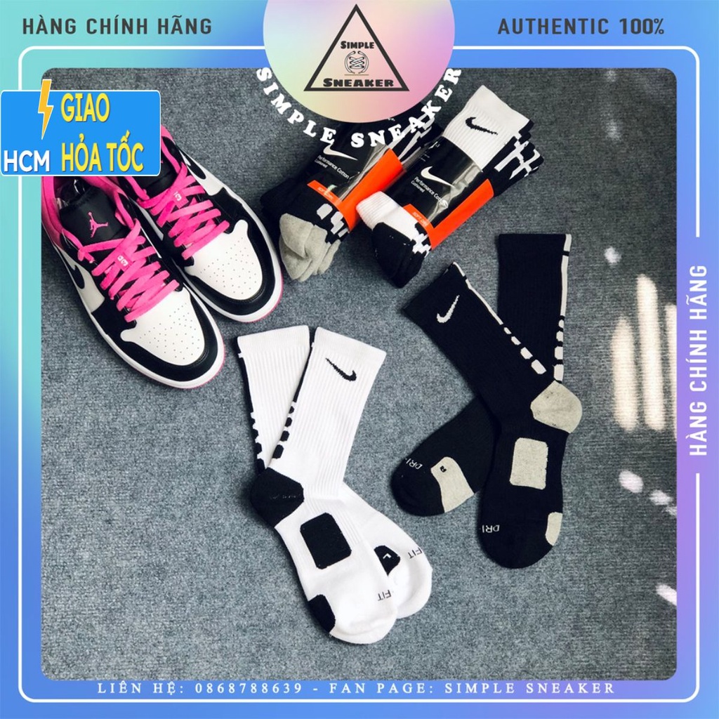 Tất Nike Cổ Cao Dri-Fit SS2 💙FREESHIP💙 Vớ Nike Chính Hãng - Chất Cotton Thấm Hút Mồ Hôi Chống Hôi Chân Khi Chơi Thể Thao
