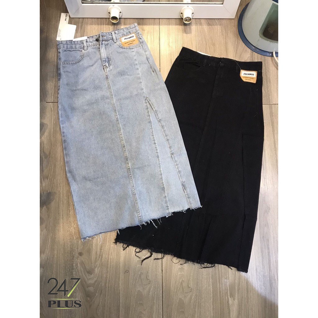 Chân váy bò dài xẻ chân cạp cao tôn dáng | BigBuy360 - bigbuy360.vn