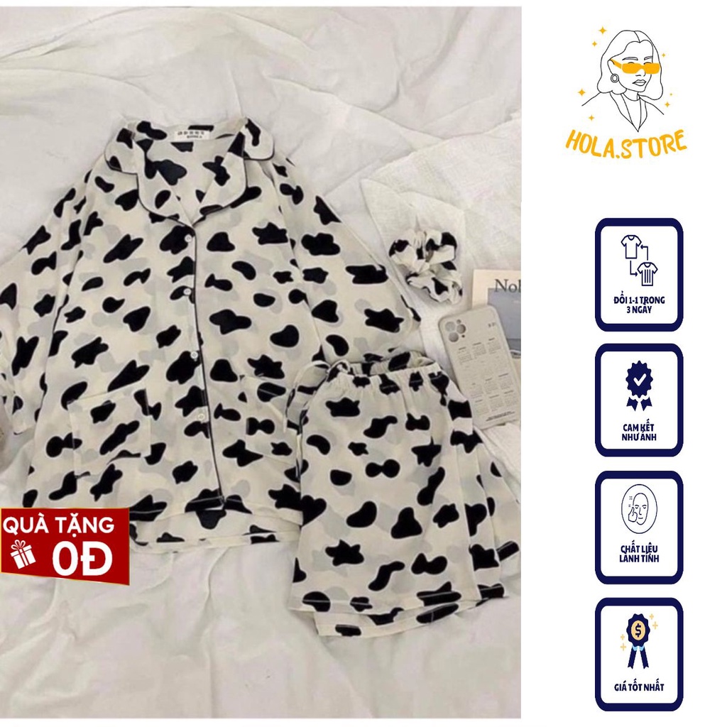 Bộ đồ ngủ 🌸FREESHIP🌸 Bộ ngủ nữ chất liệu lụa mango với thiết kế quần đùi và áo cánh dơi với nhiều mẫu siêu hot HOLASTORE