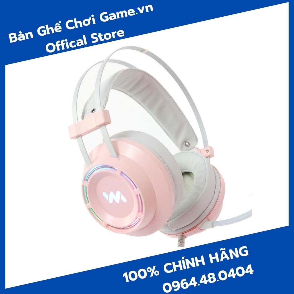 Tai nghe WangMing WM9800S màu hổng - Kết nối cổng USB giả lập 7.1
