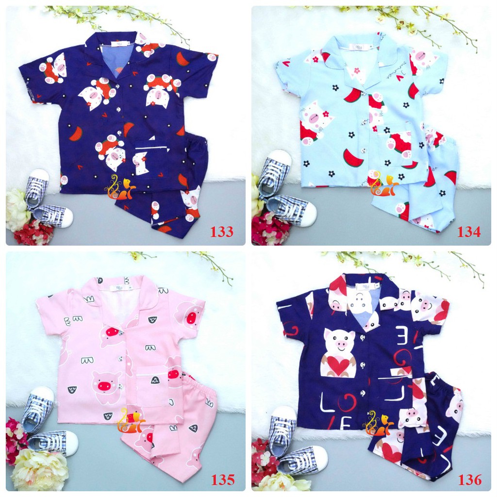 Bộ Đồ Mặc Nhà &quot;Quần Đùi&quot; Pijama Kate Thái - Size số 2 - Cho Bé 8 - 13kg. Từ 1 tuổi - 3 tuổi. (Phần 7).