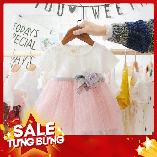-Hàn nhập khẩu Đầm bé gái dáng xòe công chúa phối ren kim tuyến từ sơ sinh đến 4 tuổi Liên hệ mua hàng 084.209.1989
