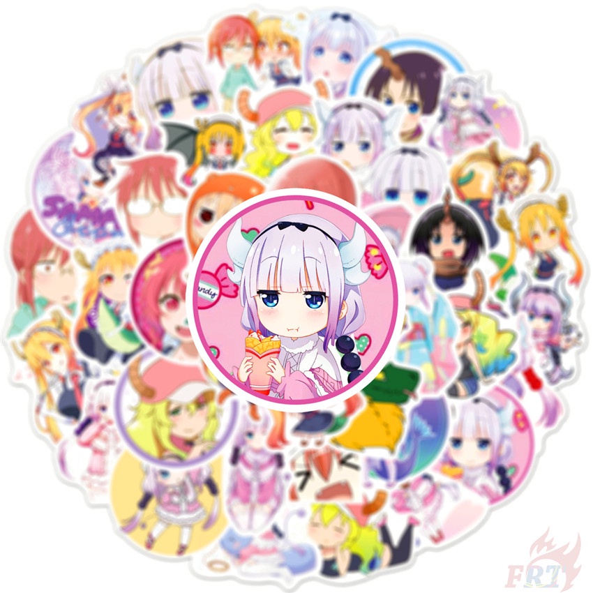 Bộ 50 miếng dán họa tiết anime Kobayashi 's Dragon Maid dòng 05 trang trí vali máy tính xách tay