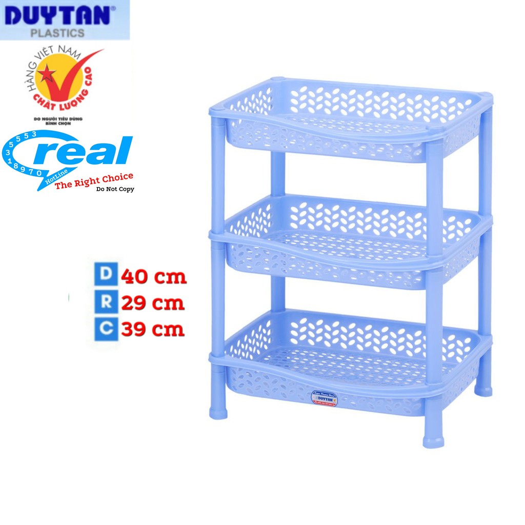 Kệ chén nhựa duy tân 3 tầng nhỏ ( 40 x 29 x 39cm ) Giao Màu Ngẫu Nhiên