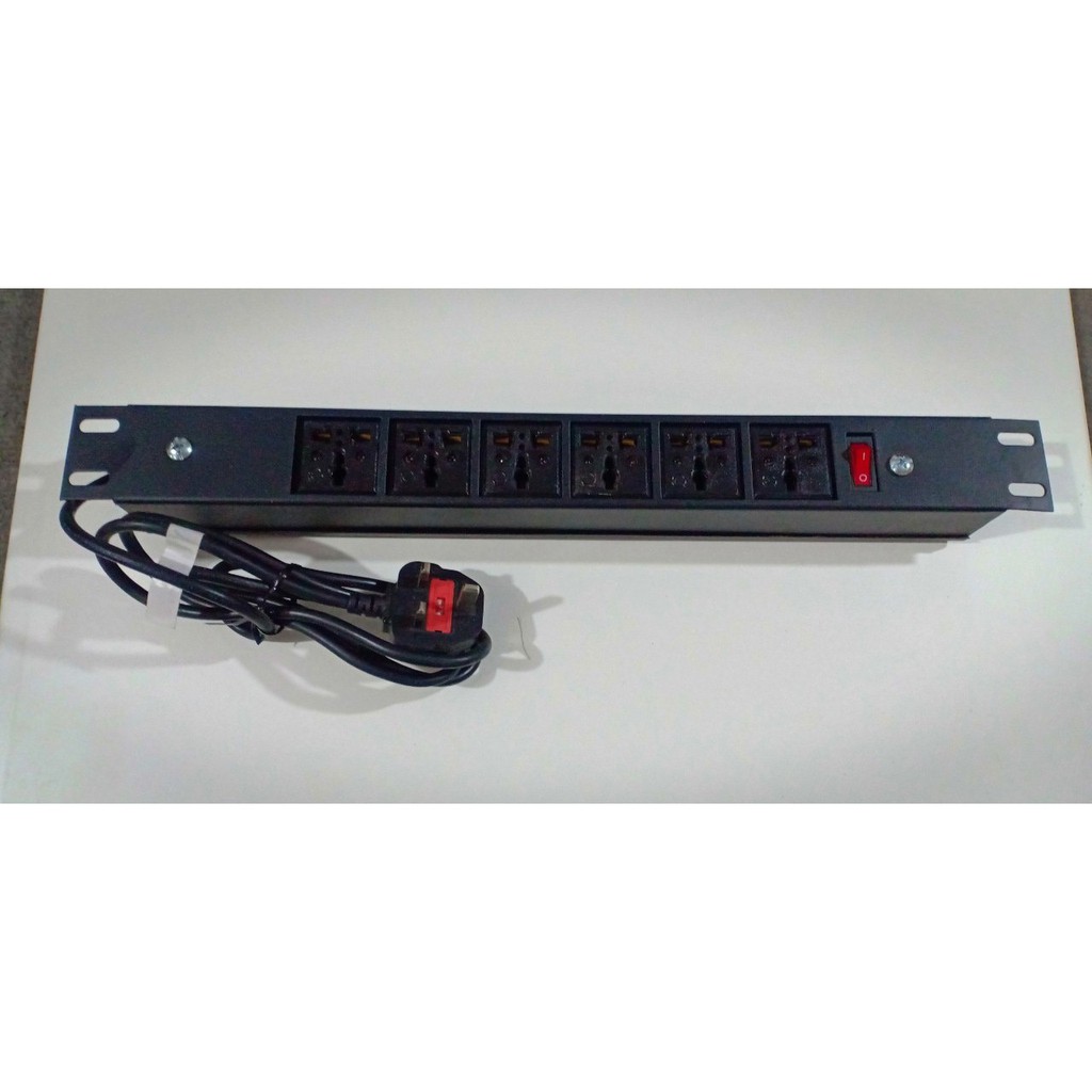 Thanh nguồn điện 6 outlet đa năng 19 inch cho tủ rack - tủ mạng