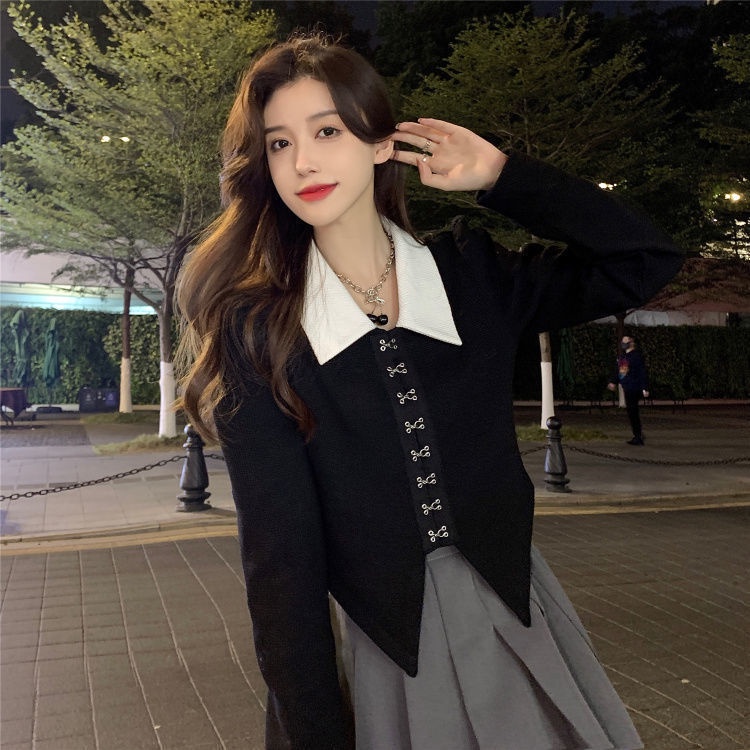 Áo Sơ Mi Tay Phồng Cổ POLO Phong Cách Phương Tây Mới Dành Cho Nữ