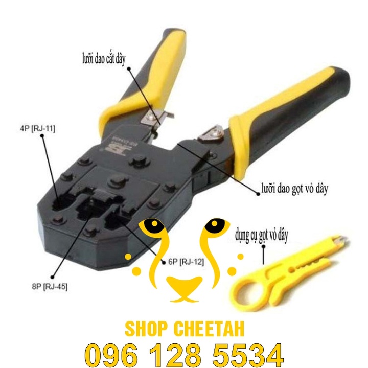 Kìm mạng Bosi cao cấp (RJ11/RJ12/RJ45) – Chính hãng – Chất liệu thép không gỉ