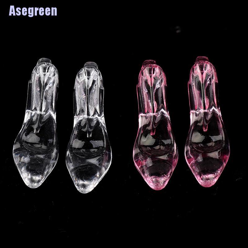 Set 24 Giày Cao Gót Trong Suốt Cho Nhà Búp Bê