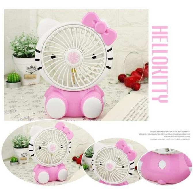 Quạt Cầm Tay Để Bàn Mèo Kitty CT03 Mini Siêu Mát