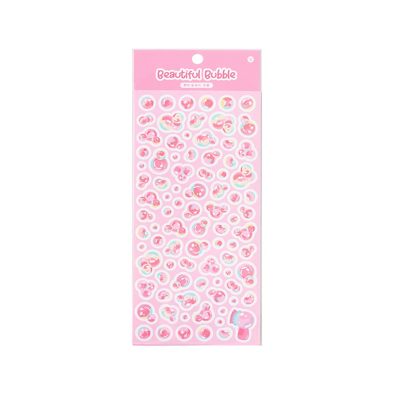 1 Tấm Hình Dán Thẻ Bong Bóng Đầy Màu Sắc