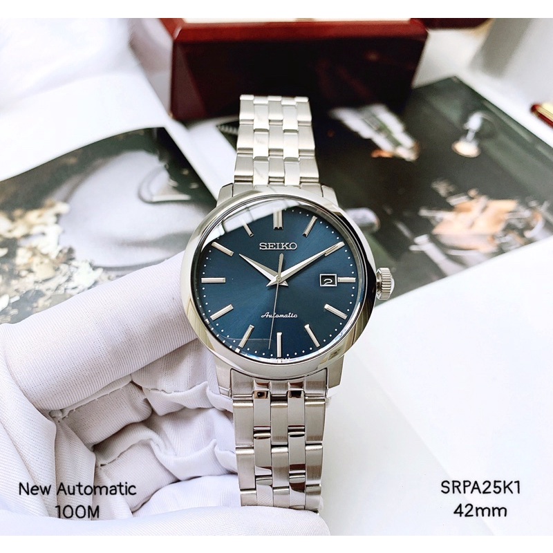 Đồng hồ nam Seiko SRPA25K1 Máy cơ Size 41mm Dây thép Kính cứng Bảo hành 1 năm