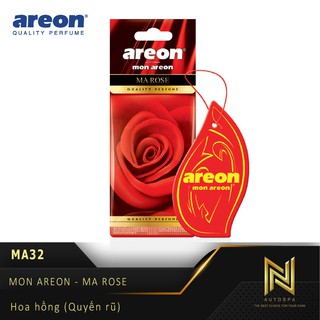 AREON - Lá thơm treo xe ô tô Ma Rose / Hoa hồng (Quyến rũ) - Nhập khẩu chính hãng Bulgaria