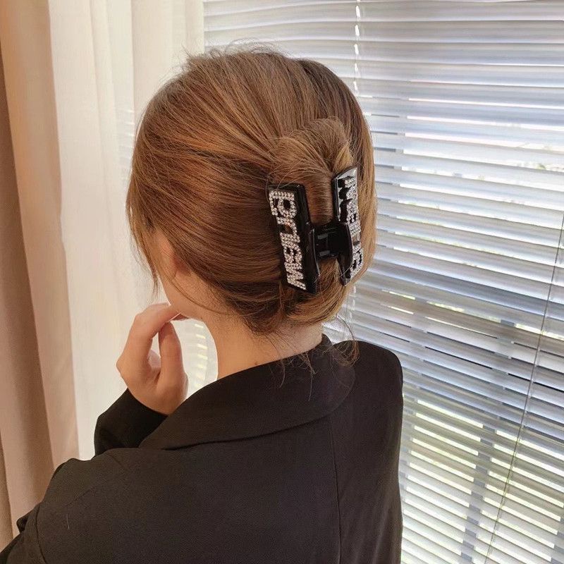 Kẹp Càng Cua Màu Đen Đính Đá Thời Trang Hàn Quốc Cho Nữ