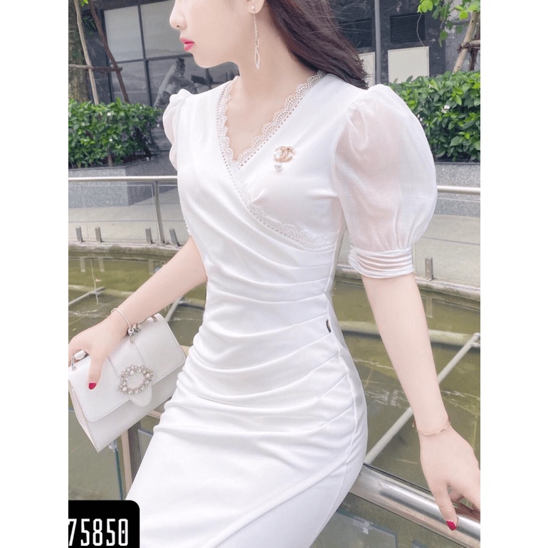 ĐẦM BODY NỮ PHỐI REN CỔ TIM DỰ TIỆC KẾT HỢP ĐI CHƠI SIÊU SANG CHẢNH