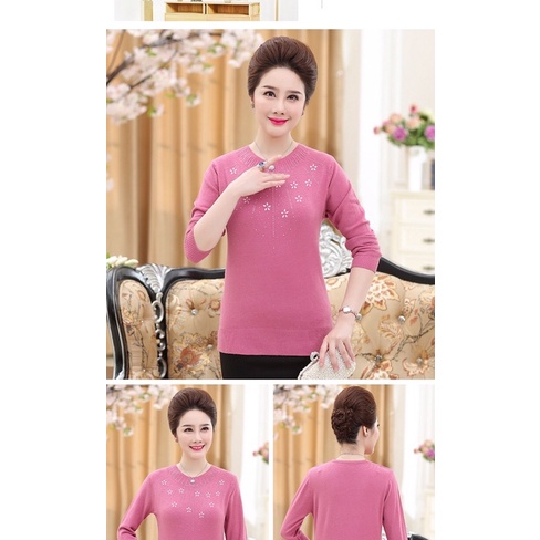 áo len trung niên nữ- áo dệt kim cho bà cho mẹ-áo khoác len trung niên | BigBuy360 - bigbuy360.vn