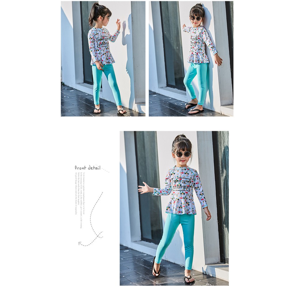 Đồ bơi dài tay bé gái size12-28kg DB09