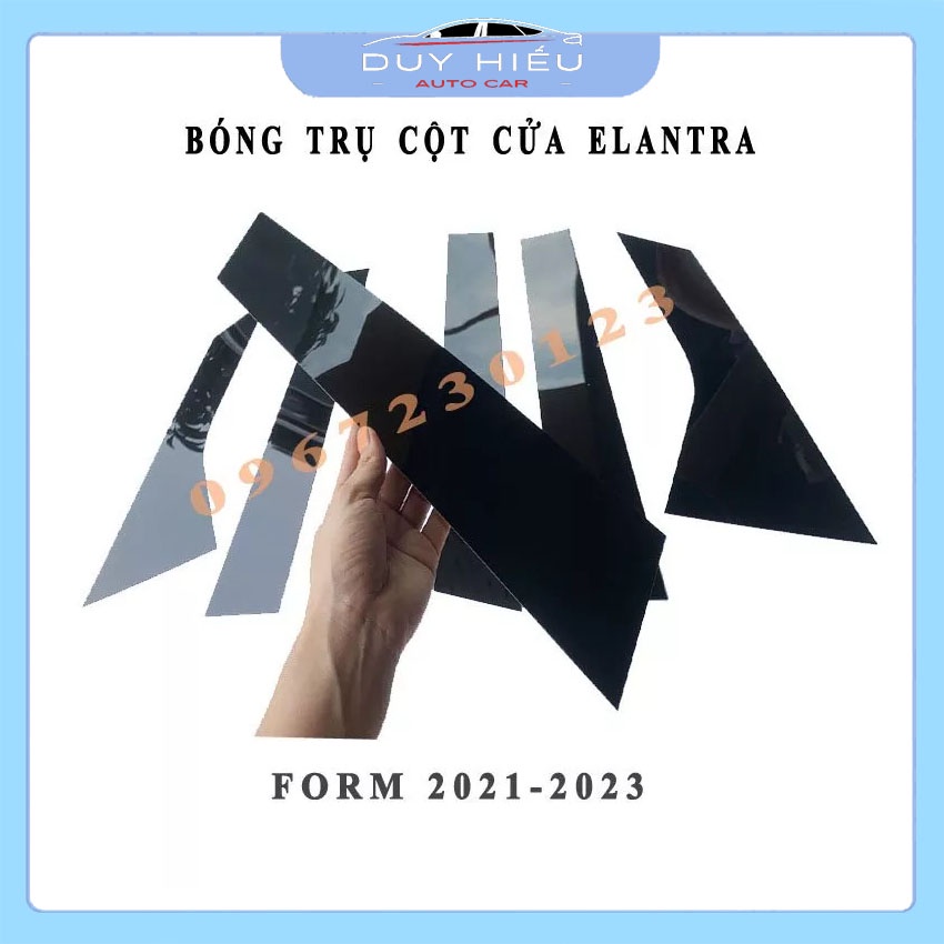 Ốp Bóng Trụ Cửa Ô tô Hyundai Elantra 2021-2023 đen bóng như gương