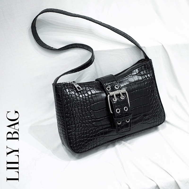 Túi xách nữ 1992 s t u d i o / LILY BAG /  màu đen kẹp nách