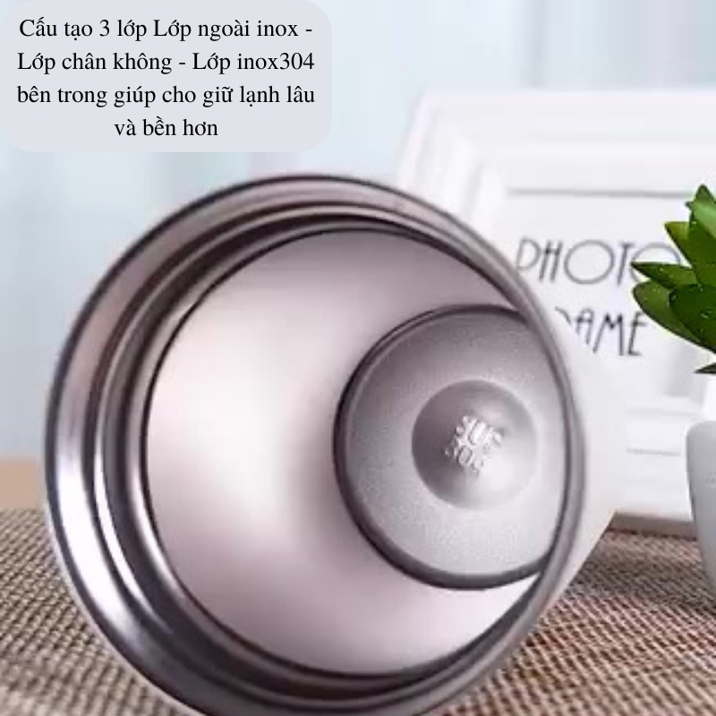 Bình giữ nhiệt inox 304 nắp kín, ly giữ nhiệt Coffee Holic 510ml cao cấp LEBENANG