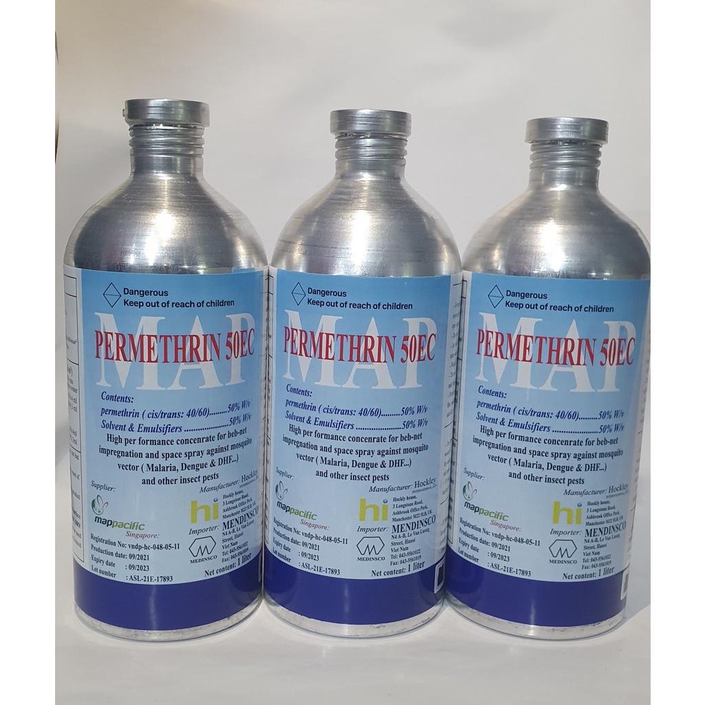 Thuốc diêt muỗi MAP PERMETHRIN 50EC Chai nhôm 1000ml nhập khẩu anh quốc,Tặng 1 gói bám dính,Tiêu diệt côn trùng sâu bệnh