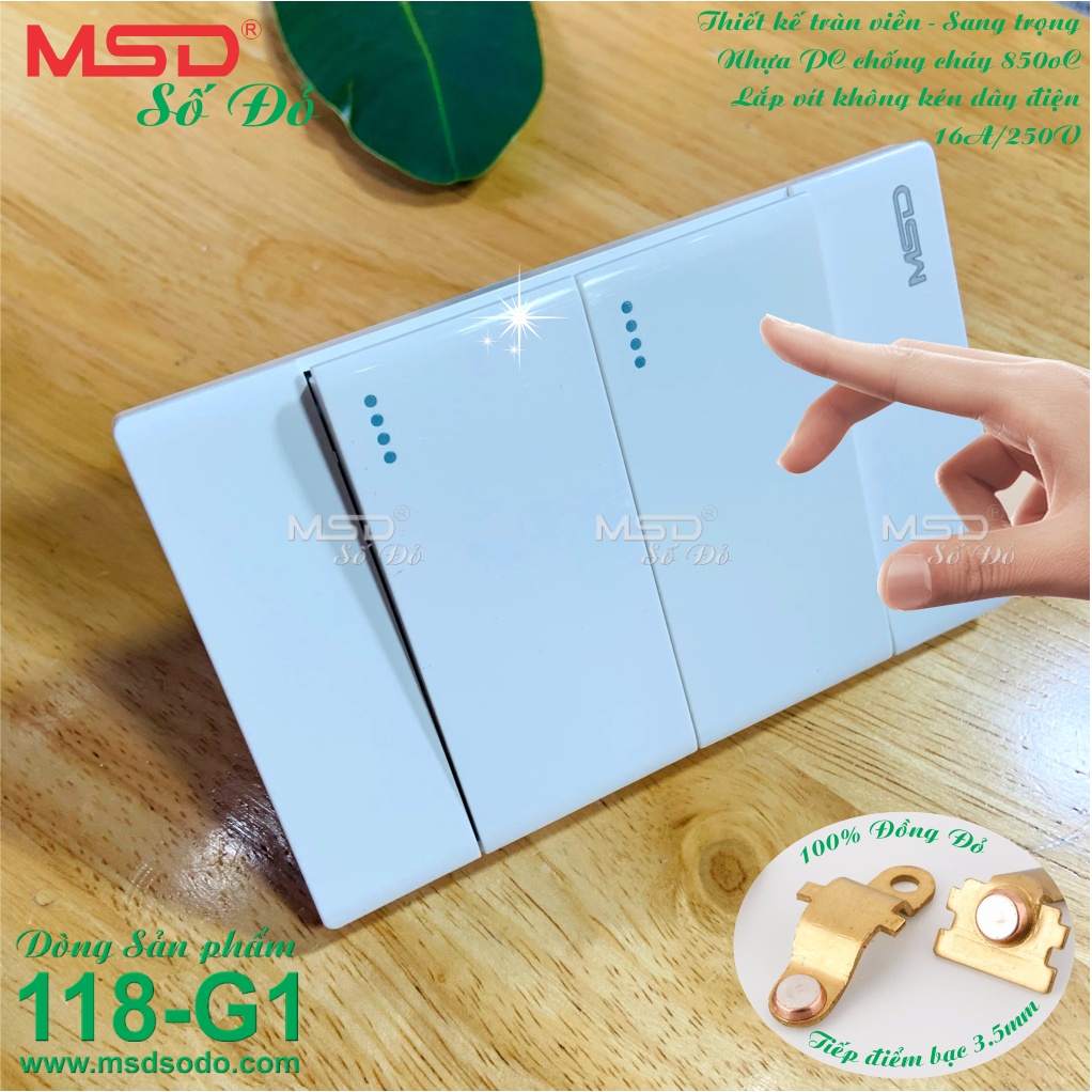 CÔNG TẮC ĐÔI 1 CHIỀU + 2 CHIỀU  - DÒNG 118G1 - MÀU TRẮNG TUYẾT