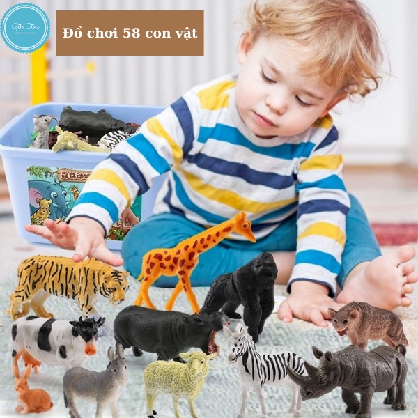 Bộ đồ chơi mô hình thế giới động vật 58 chi tiết (có hộp đựng)