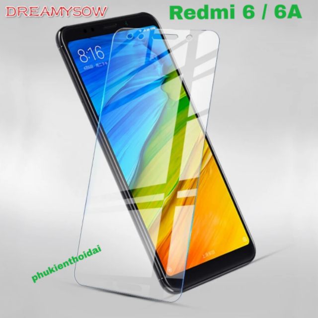 Cường lực Xiaomi Redmi 6 / 6A / Redmi 9A / Redmi 9T / Redmi 9C trong suốt loại tốt ( tặng giấy )