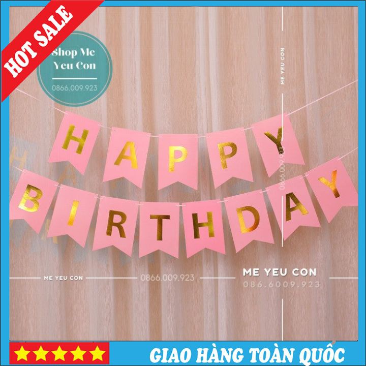 Dây Chữ HAPPY BIRTHDAY Trang Trí Sinh Nhật, Phụ Kiện Sinh Nhật Rẻ Đẹp, Trang Trí Tiệc Thôi Nôi Cho Bé FREESHIP