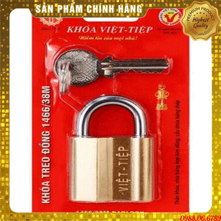 Ổ khoá Việt Tiệp treo  đồng 5P và 6P⚡FREE SHIP⚡ Khóa giữ chìa chống quên chìa.khả năng:chống cưa-chống cắt-chống đục.