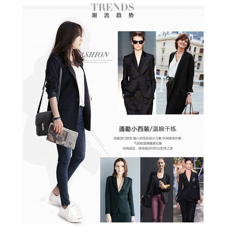 Áo khoác blazer XINLANYASHE mỏng nhẹ màu trơn tay dài kiểu Hàn Quốc cho nữ áo khoác
