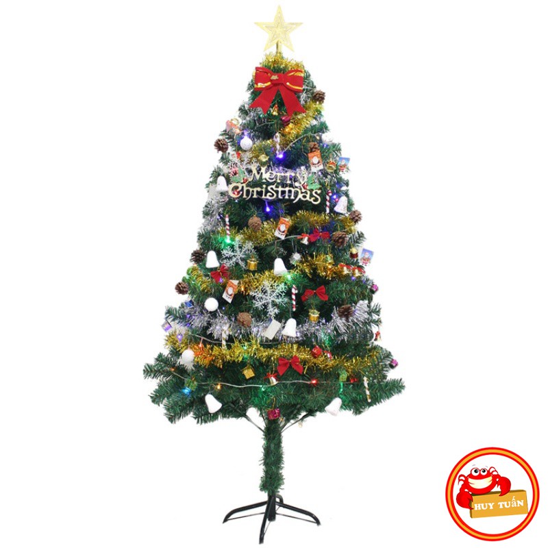 Cây thông noel trang trí nhà cửa cao 1.5m, 1m8 kèm phụ kiện