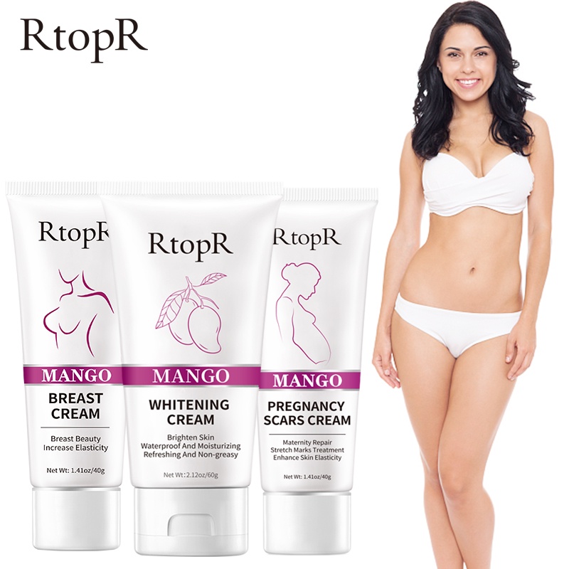Bộ sản phẩm RtopR gồm Kem nở ngực xoài + Kem mang thai Mango + Kem làm trắng da xoài