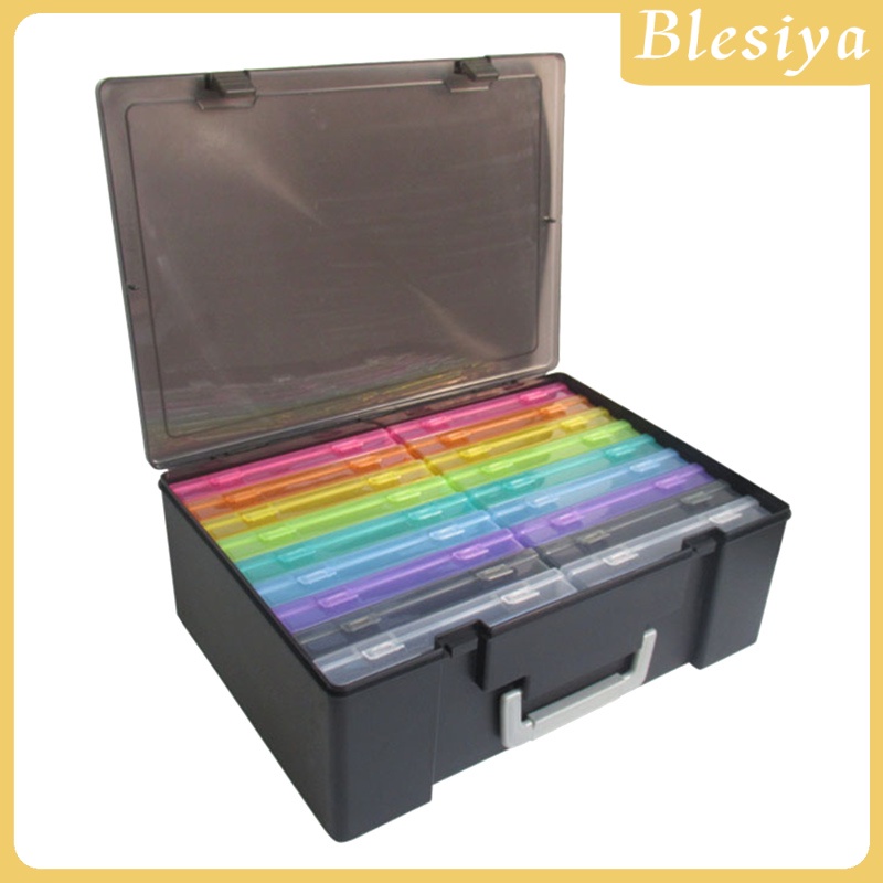 [BLESIYA]Photo Storage Box Case Set Store 4x6&quot; Photographs in 18 Boxes Clear Plastic