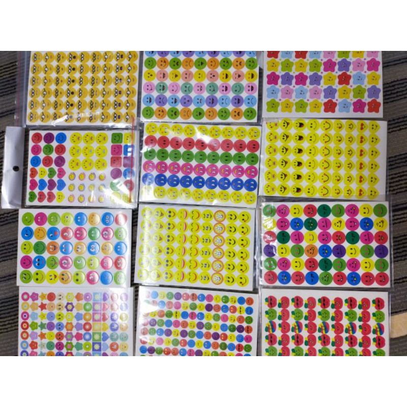 10 túi Stickers hình mặt cười, ngôi sao