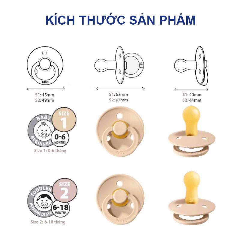 Ti ngậm cho bé, Ti giả Bibs Đan Mạch chính hãng tặng kèm nắp trứng tiện lợi Baby-S – SSS021